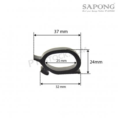 ยางฟองน้ำEPDM Omega Section 37x24 mm