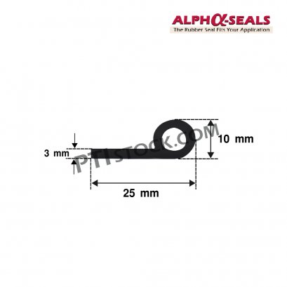 ซีลตู้อบ P-Profile 10x25 mm.