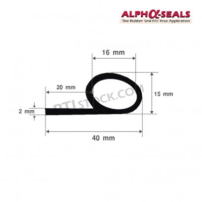 ซีลตู้อบ P-Profile  40X15  mm