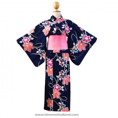 【เช่า】ชุดยูกาตะ สีกรมน้ำเงิน