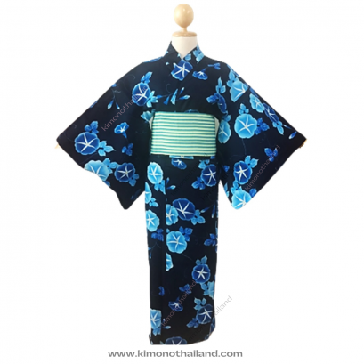 【เช่า】ชุดยูกาตะน้ำเงิน