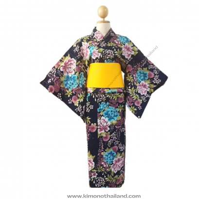 【เช่า】ชุดยูกาตะสีน้ำเงิน