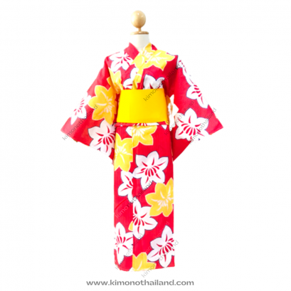【เช่า】ชุดยูกาตะสีส้ม