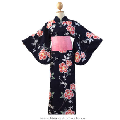 【เช่า】ชุดยูกาตะ สีกรมน้ำเงิน