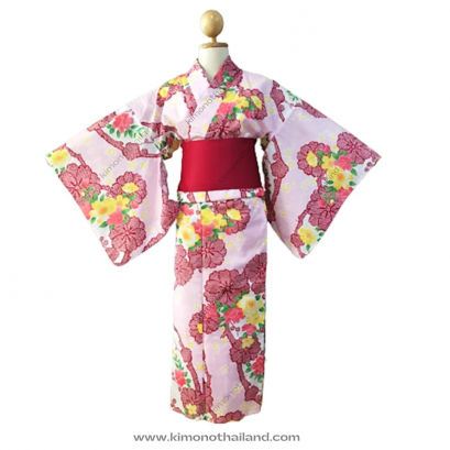 【เช่า】ชุดยูกาตะสีชมพู