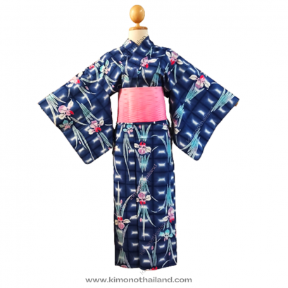 【เช่า】ชุดยูกาตะ สีฟ้า