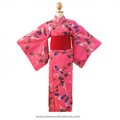 【เช่า】ชุดยูกาตะ สีชมพู