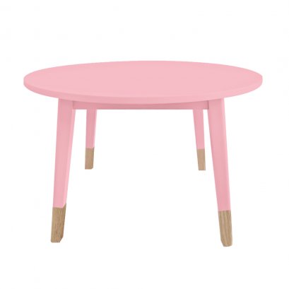 โต๊ะเด็กทรงกลม มาการอง สีชมพู
