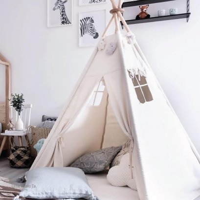เต้นท์กระโจมเด็กสุดน่ารัก ผ้าฝ้ายสานสั่งถักพิเศษ Classic Teepee