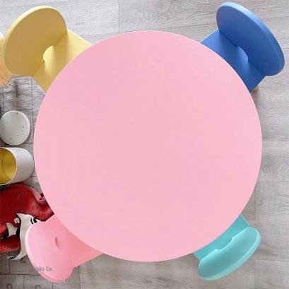 โต๊ะกิจกรรมทรงกรมสำหรับเด็ก Macaron Table & Chairs