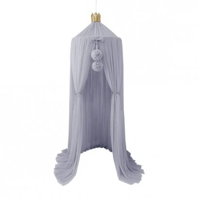 DREAMY CANOPY WITH 1 POM SET LIGHT GREY