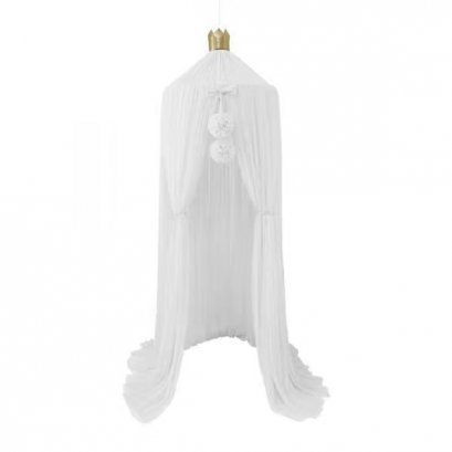 DREAMY CANOPY  WITH 1 POM SET WHITE