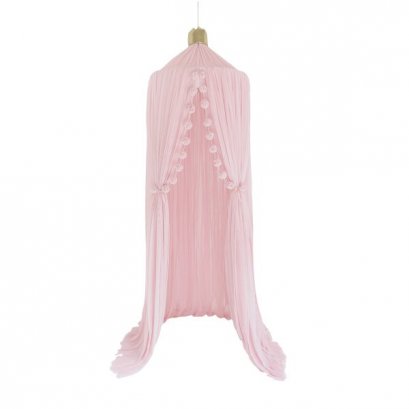 DREAMY CANOPY WITH  MINI POMPOM SET LIGHT PINK