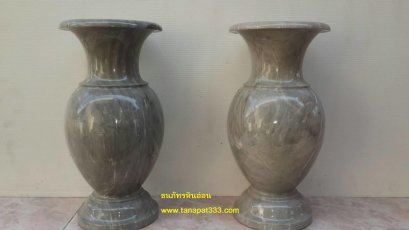 แจกันหินอ่อนสีเทาเข้ม