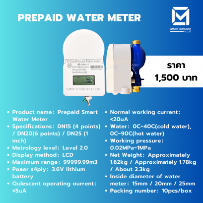 Prepaid Power Meter มิเตอร์น้ำ แบบเติมเงินก่อนใช้งาน