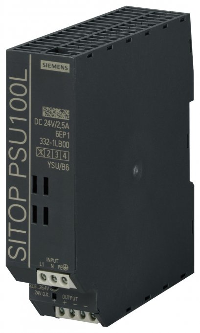 Siemens 6EP1332-1LB00 / พาวเวอร์ซัพพลาย ซีเมนส์ SITOP PSU100L 24 V/2.5 A Stabilized power supply input: 120/230 V AC, output: DC 24 V/2,5 A