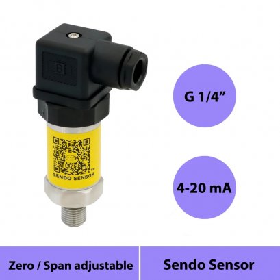Sendo SS302 / Ranges 0-25 bar เซนเซอร์วัดความดัน Pressure Transmitter (Output 4-20mA 2 Wire) (Supply 12-36VDC) (เกลียว G1/4&quot;)  (Electrical connector type DIN43650A) @ ราคา