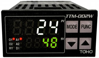 TOHO TTM-002W-R-A เครื่องควบคุมอุณหภูมิแบบดิจิตอล Digital Temperature Controller (Size 24x48 mm. แนวนอน) (Output Relay) @ ราคา