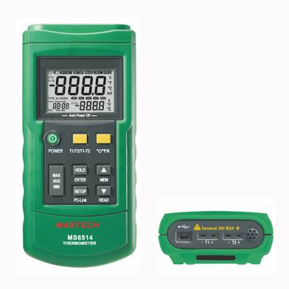 Mastech MS6514 Digital Thermometer 2 CH เครื่องวัดและบันทึกอุณหภูมิ 2 ช่อง / ราคา