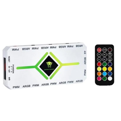 Smart Hub 5V 3PIN ARGB 4 Pin PWM 9 พอร์ต เคสพีซี พัดลม CPU ตัวควบคุม IR รีโมทคอนโทรล