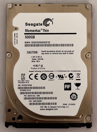 Harddisk 500GB SATA Notebook 2.5"