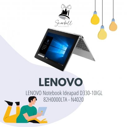 LENOVO Notebook Ideapad D330-10IGL 82H0000LTA - N4020/4GB/64GB (โน้ตบุ๊คแบบฝาพับ360องศา)