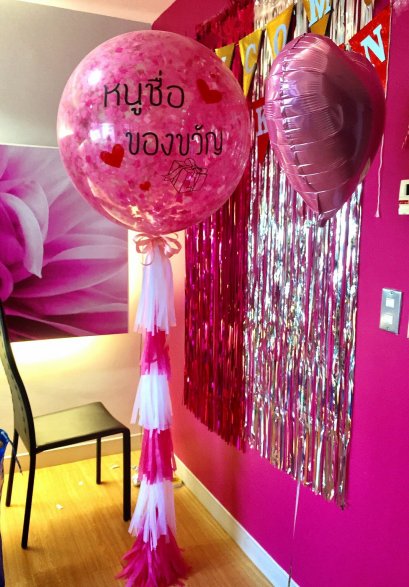 ลูกโป่งกลิสเตอร์เงิน 36 นิ้ว