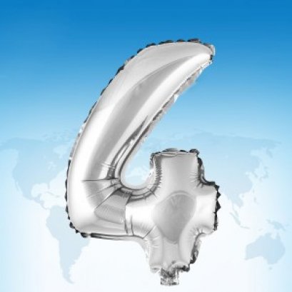 ฟอยล์ตัวอักษร 40 นิ้ว สีเงิน 4