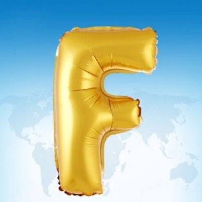 ฟอยล์ตัวอักษร 40 นิ้ว สีทอง F