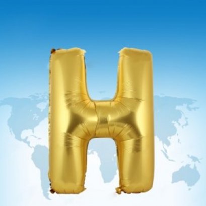 ฟอยล์ตัวอักษร 40 นิ้ว สีทอง H