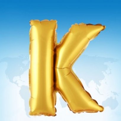 ฟอยล์ตัวอักษร 40 นิ้ว สีทอง K
