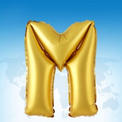 ฟอยล์ตัวอักษร 40 นิ้ว สีทอง M