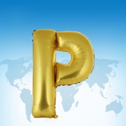 ฟอยล์ตัวอักษร 40 นิ้ว สีทอง P