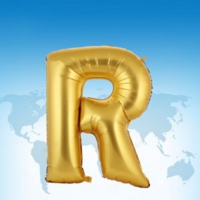 ฟอยล์ตัวอักษร 40 นิ้ว สีทอง R