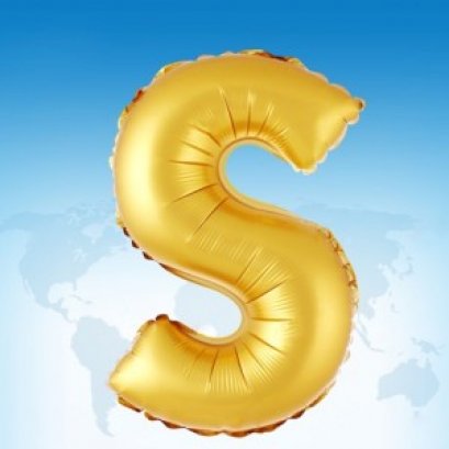 ฟอยล์ตัวอักษร 40 นิ้ว สีทอง S