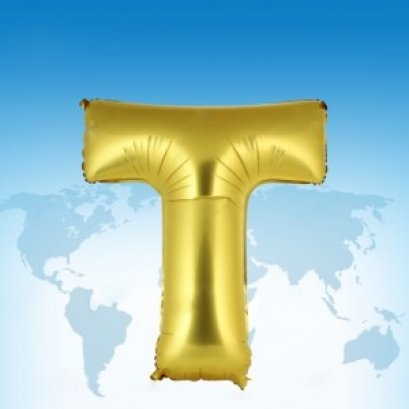 ฟอยล์ตัวอักษร 40 นิ้ว สีทอง T