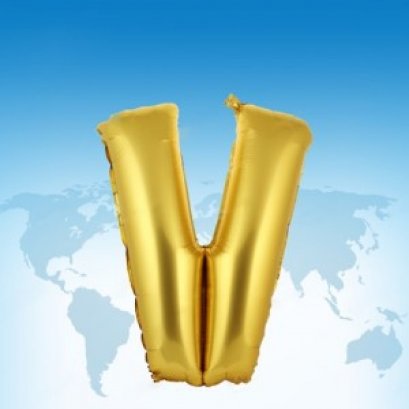 ฟอยล์ตัวอักษร 40 นิ้ว สีทอง V