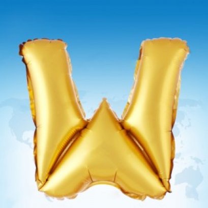 ฟอยล์ตัวอักษร 40 นิ้ว สีทอง W