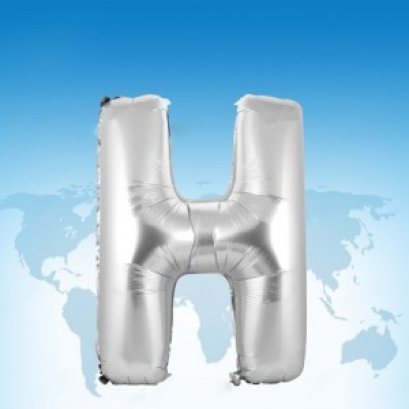 ฟอยล์ตัวอักษร 40 นิ้ว สีเงิน H