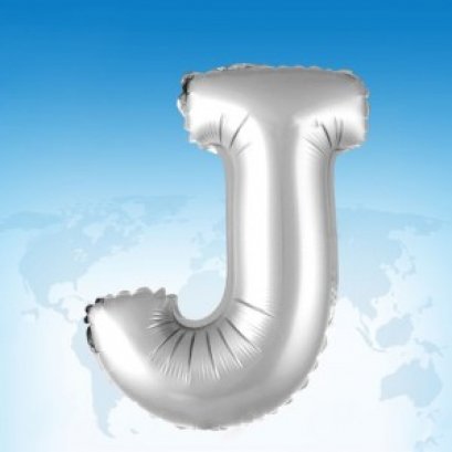 ฟอยล์ตัวอักษร 40 นิ้ว สีเงิน J