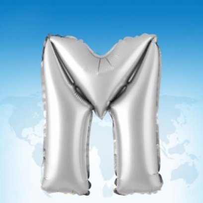 ฟอยล์ตัวอักษร 40 นิ้ว สีเงิน M