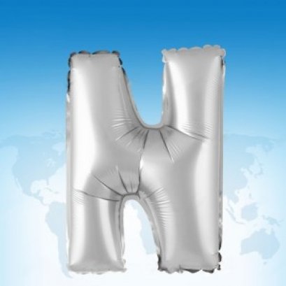 ฟอยล์ตัวอักษร 40 นิ้ว สีเงิน N