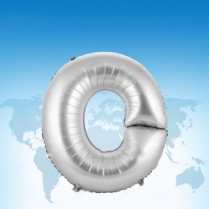 ฟอยล์ตัวอักษร 40 นิ้ว สีเงิน O