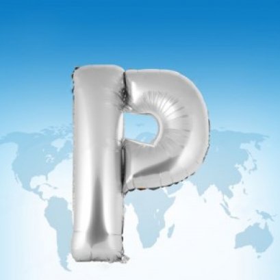 ฟอยล์ตัวอักษร 40 นิ้ว สีเงิน P