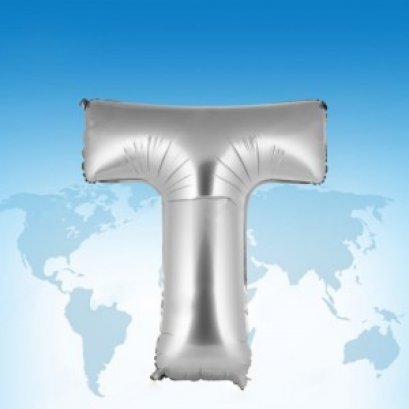 ฟอยล์ตัวอักษร 40 นิ้ว สีเงิน T