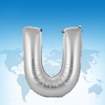 ฟอยล์ตัวอักษร 40 นิ้ว สีเงิน U