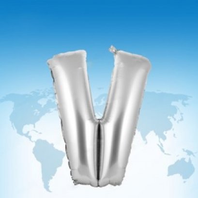 ฟอยล์ตัวอักษร 40 นิ้ว สีเงิน V