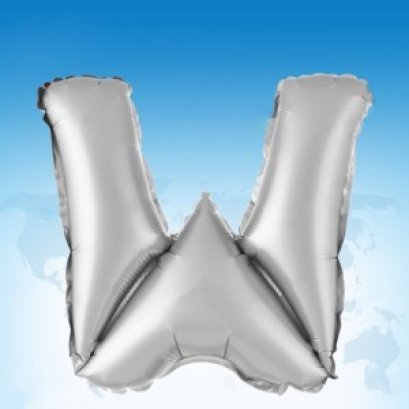 ฟอยล์ตัวอักษร 40 นิ้ว สีเงิน W