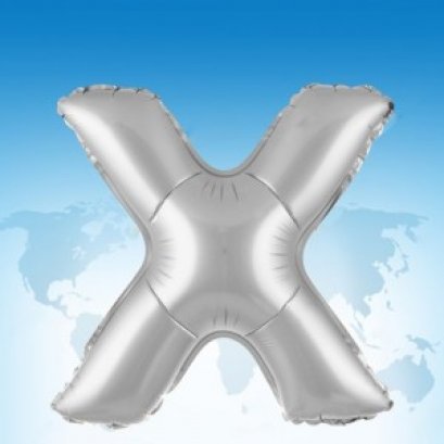 ฟอยล์ตัวอักษร 40 นิ้ว สีเงิน X