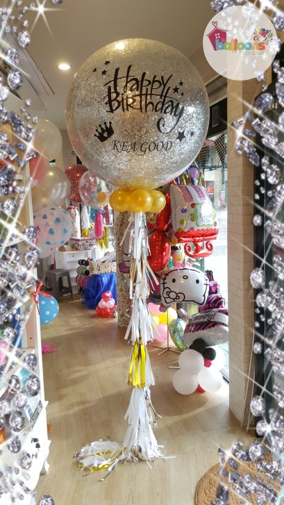 ลูกโป่งกลิสเตอร์เงิน 36 นิ้ว